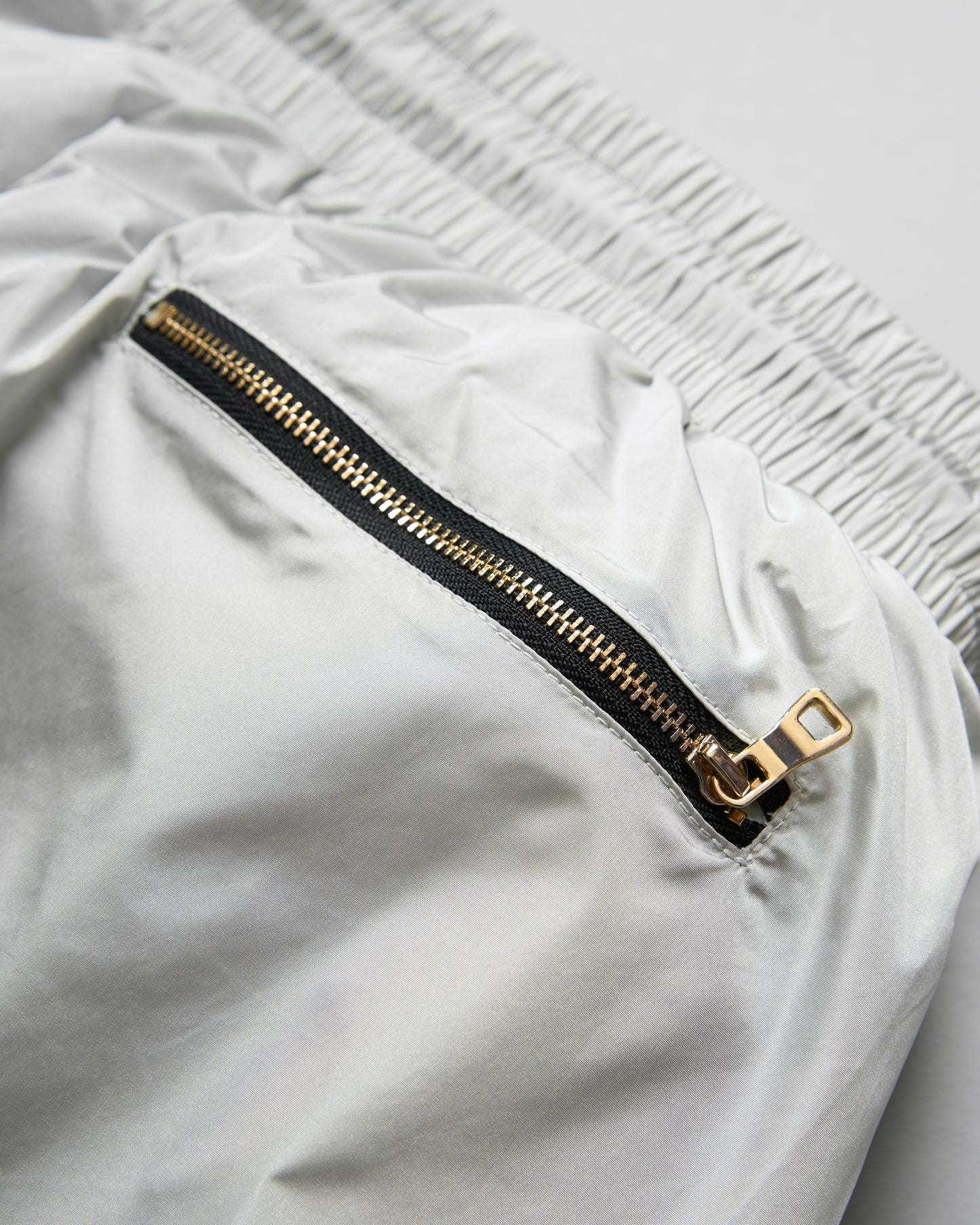 "Double Up" Nylon Shorts (Silver)
