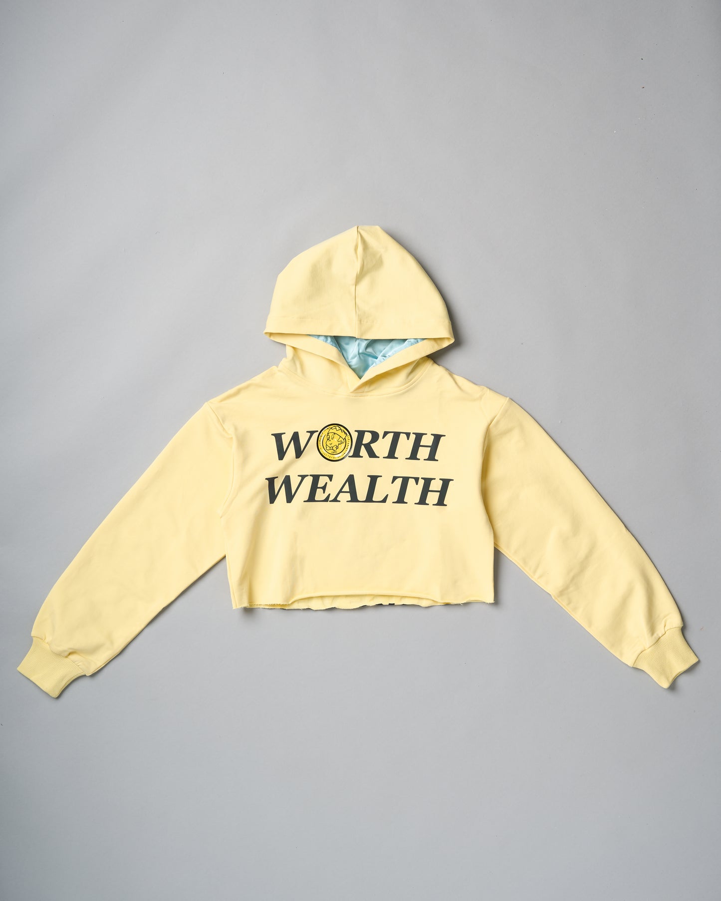 "4C" Ladies Crop Top Hoodie (Canary Yellow)