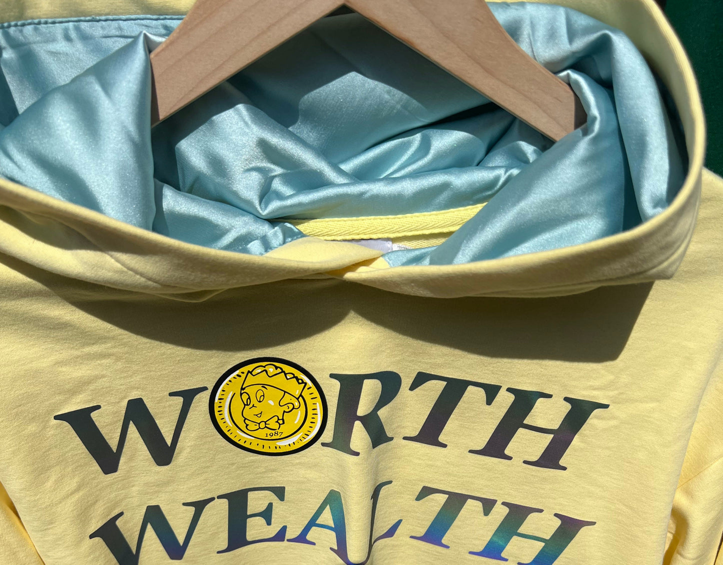 "4C" Ladies Crop Top Hoodie (Canary Yellow)