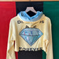 "4C" Ladies Crop Top Hoodie (Canary Yellow)